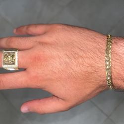 10k Solid Gold Ring And 10k Solid Gold Bracelet 