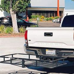 BRAND NEW $125 Heavy-Duty Folding Cargo Rack Carrier 60x25” Fold Up Basket 2” Hitch Receiver 500 Lbs Max
