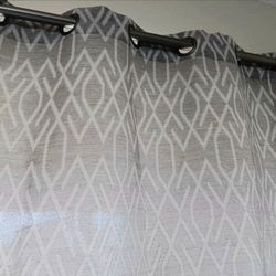 Long Drapes: 84 Inches, Light Gray/ Silver 