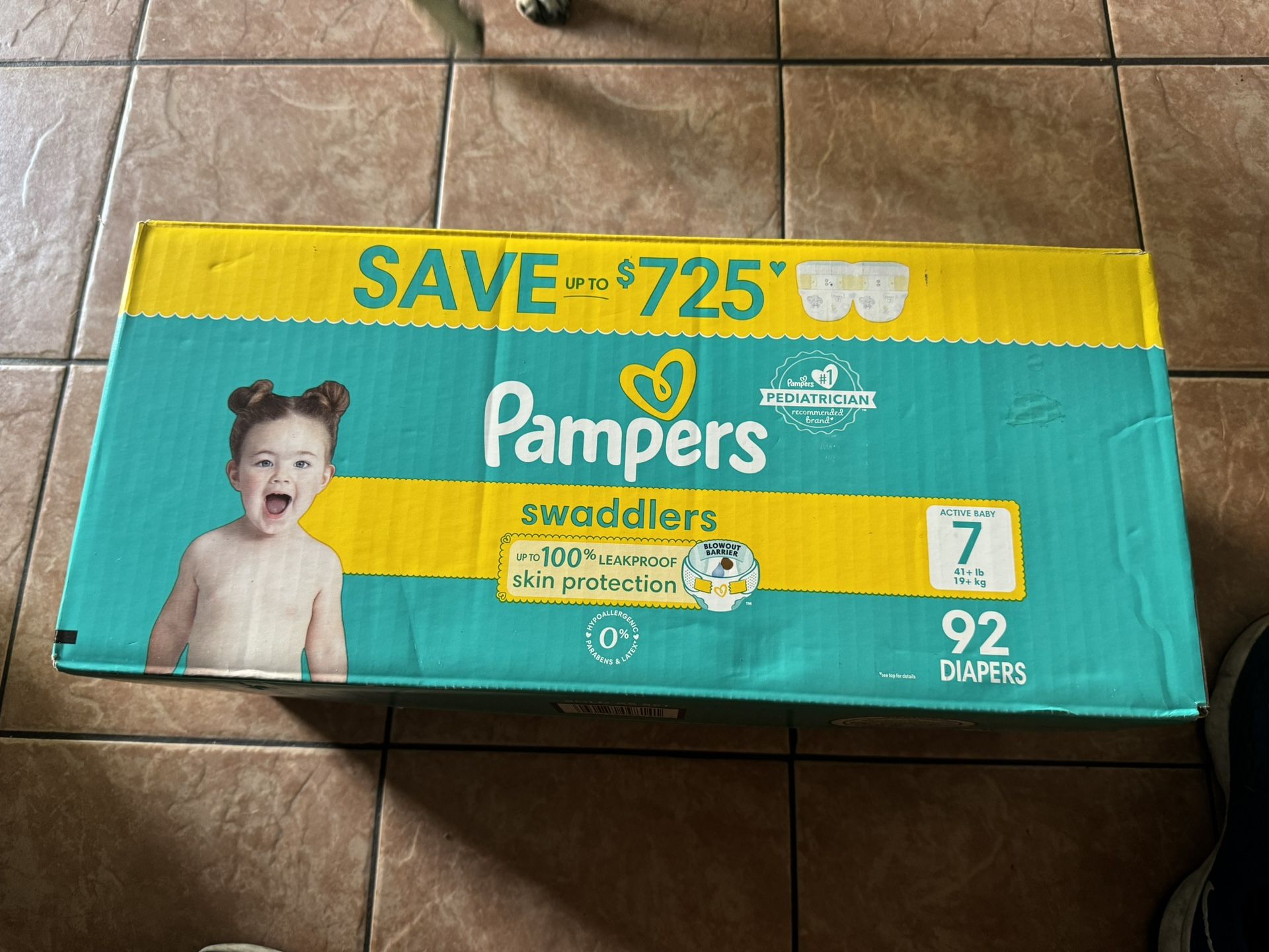 pampers size 7 open box 91 diepers $40