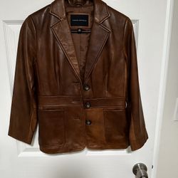 Brown Leather Blazer