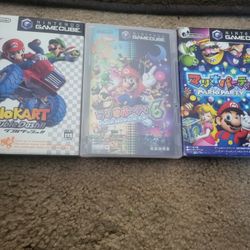 3 Japanese GameCube Games Mario Kart,  Mario Party 4 Mario PARTY  6