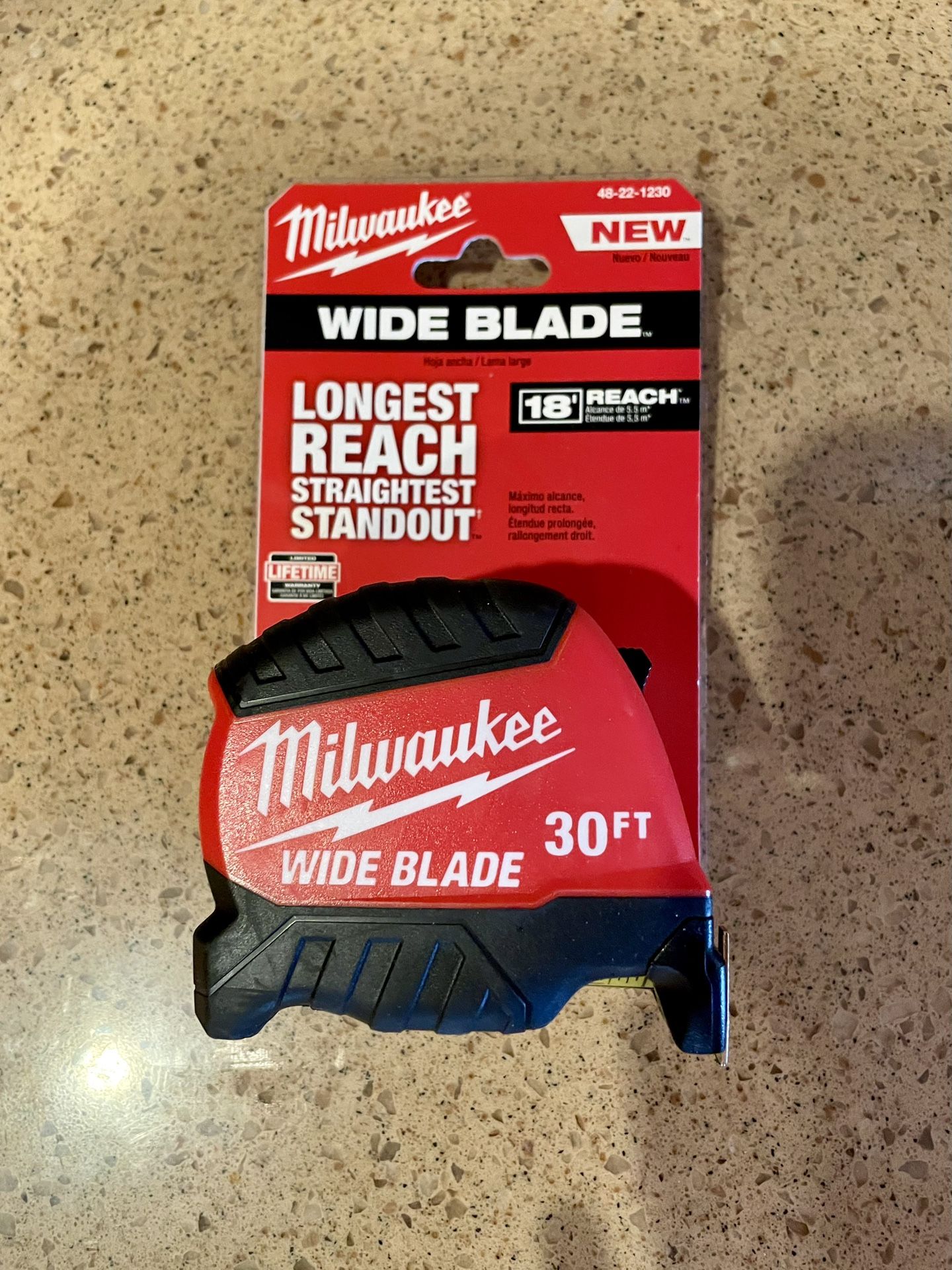 Brand New Milwaukee 30 ft. Wide Blade Tape Measure With 18 ft. Reach