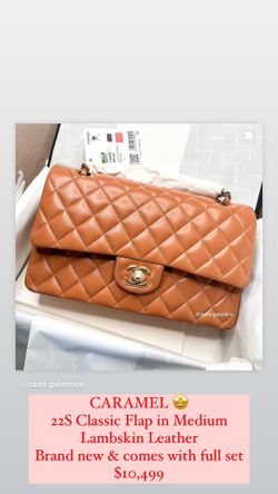 caramel chanel classic flap bag