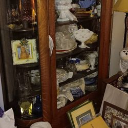 Early 1900 Display Case And Matching Side Board