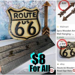 $8 For All real Wood Wall Decor great for Rooms,office,Garage etc never used