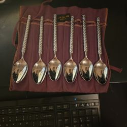 Vintage Spoons With Anti Tarnish Bags 