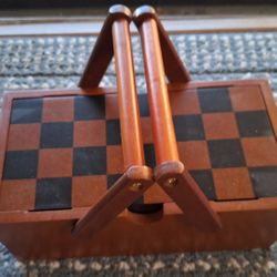Wooden Chess/Backgammon Checkers Set 