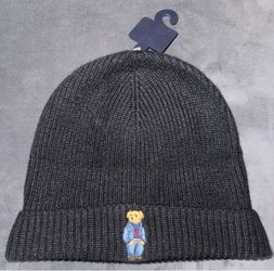 Polo Ralph Lauren Solid Denim Bear Beanie One Size