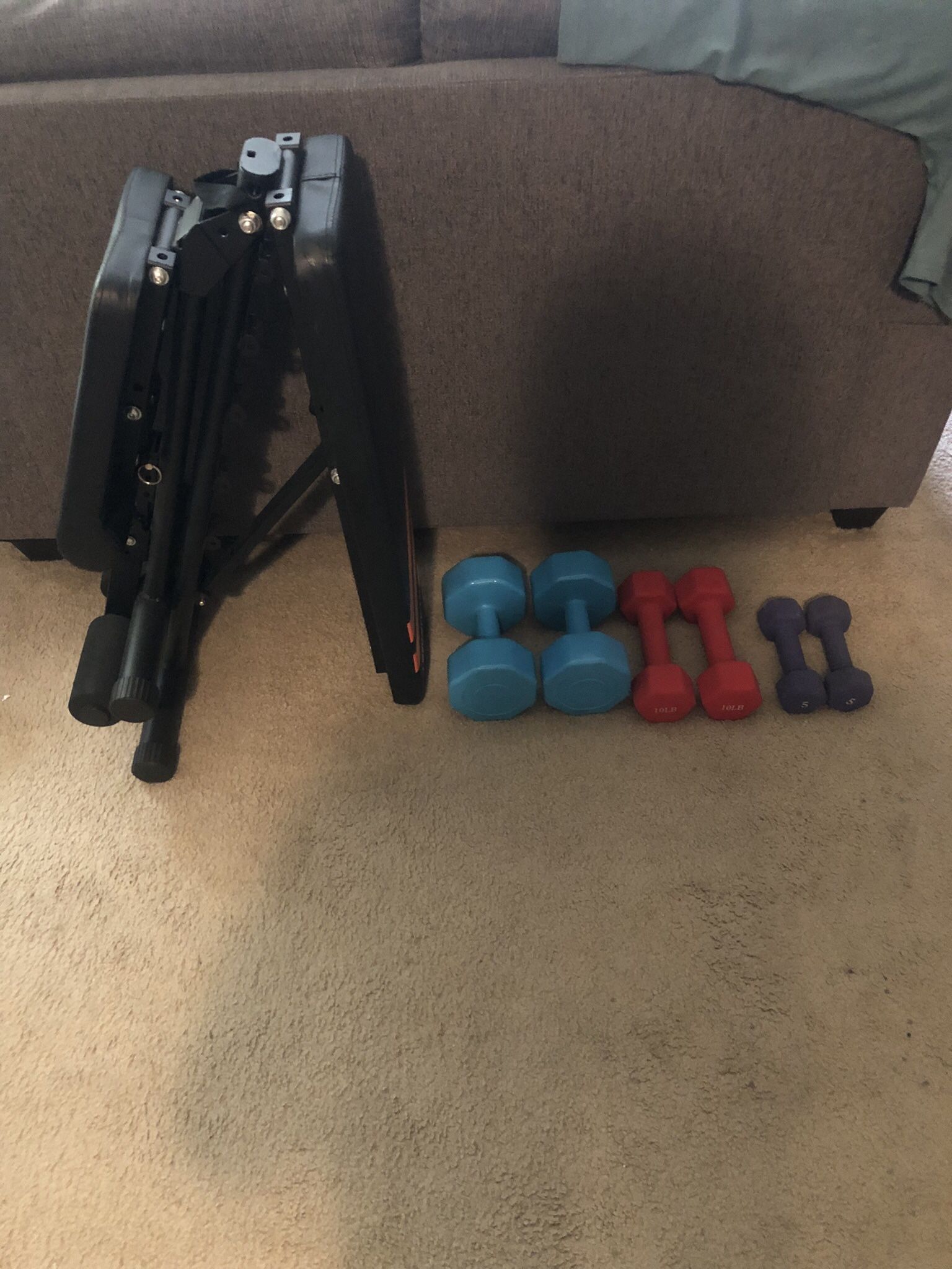 Workout Bench and Hand Weights