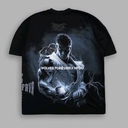 Mens Darc Sport x Street Fighter Collab Ryu Size XL Black Oversize Bodybuilding