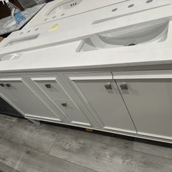 Double sink bathroom vanity 60 inch white 