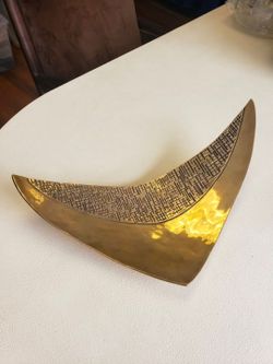 Crosshatch Brass Tray
