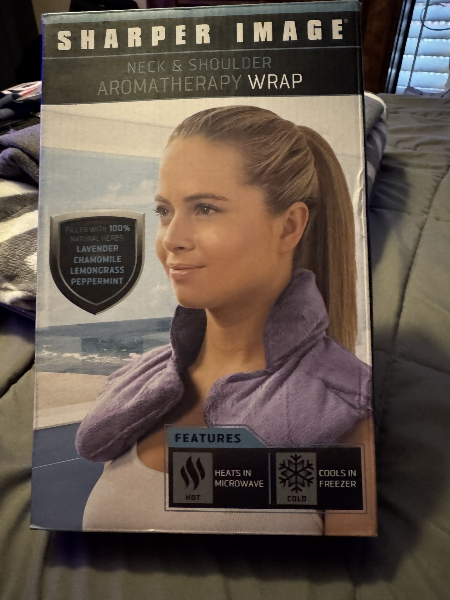 Sharper Image aromatherapy Heat/Cold Neck Pillow And Memory Foam Massage Neck Pillow