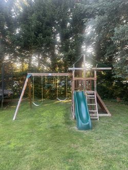 Wooden Backyard Swing Set 