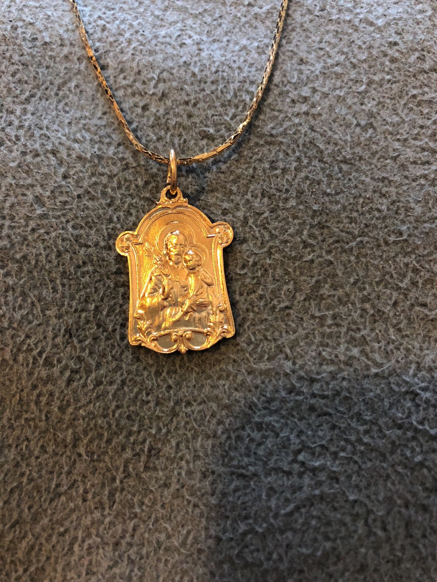 18k gold filled Saint Joseph pendant