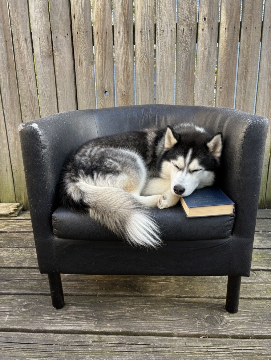 IKEA Solsta Olarp Chair (dog bed too!)