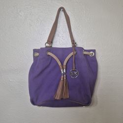 Michael Kors Purse Marina drawstring Tote Bag Rare Color Purple