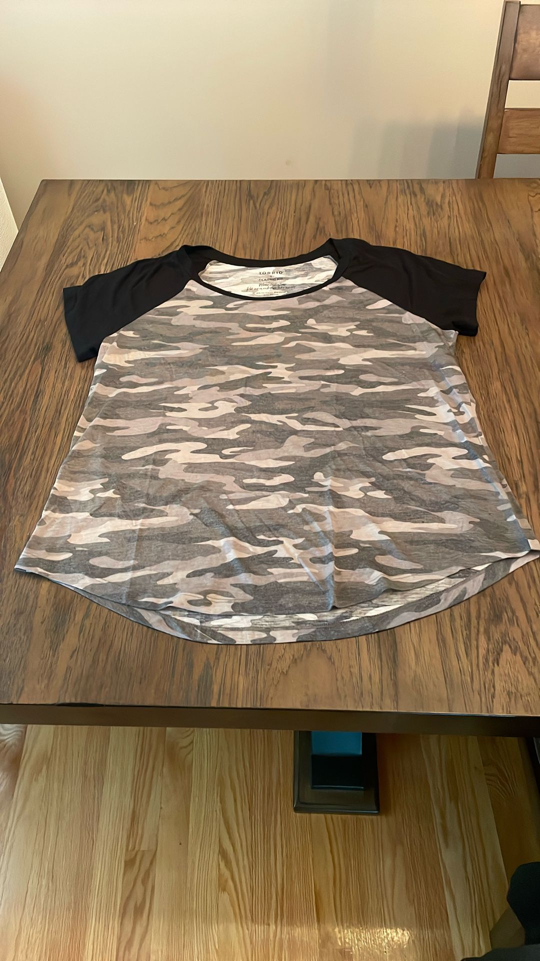 Torrid Black And Camo Tee