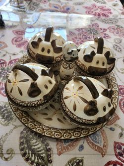 Cow-Themed Ceramic Dish Set