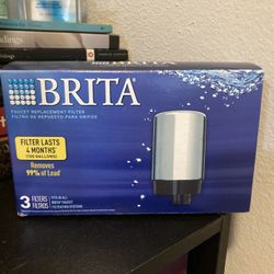 2 Brand New Chrome Brita Faucet Mount Replacement Filters
