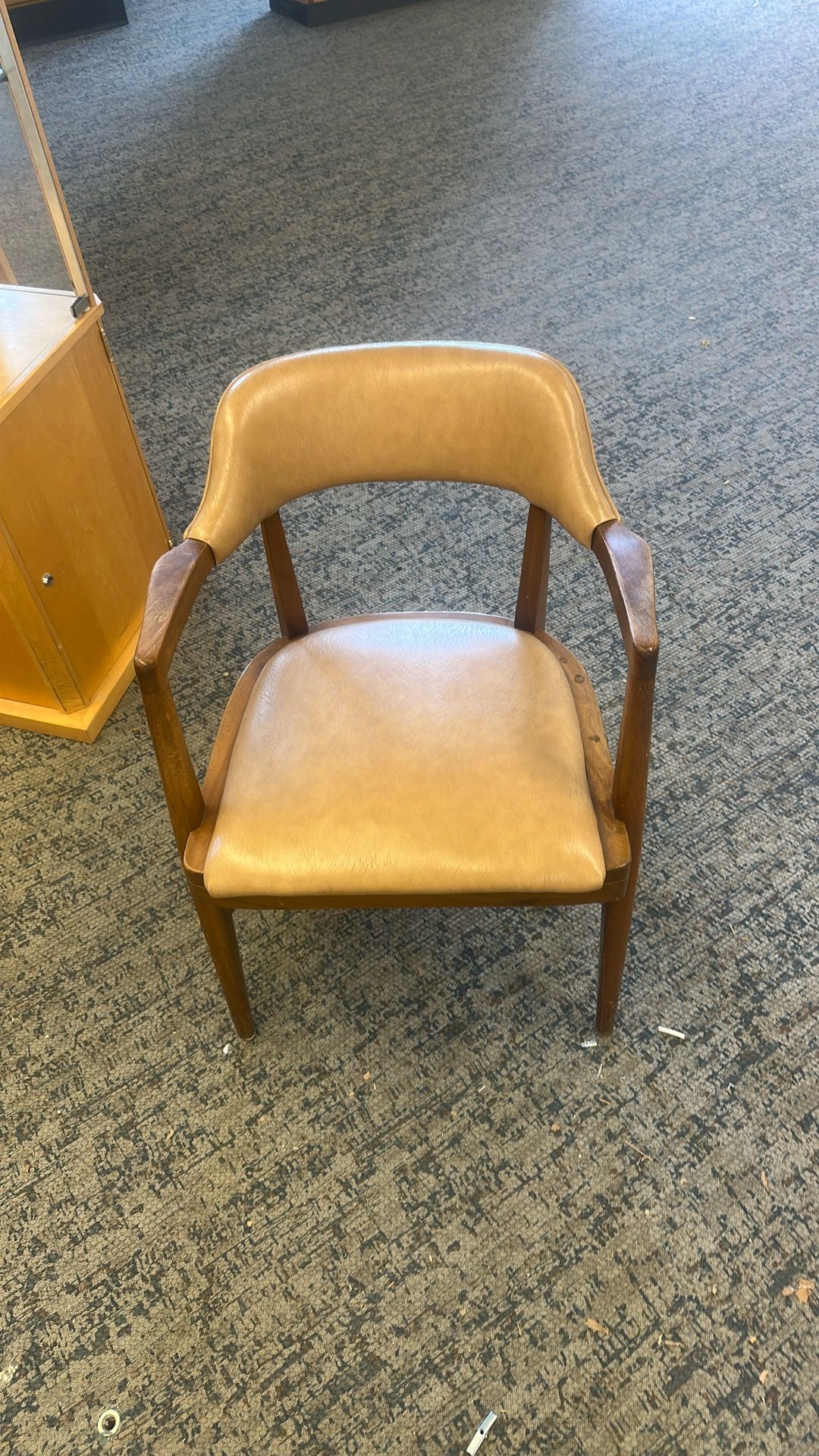 Vintage Leather Chair Tufted On Back