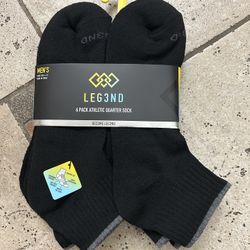NWT men’s quarter socks 6 pairs 