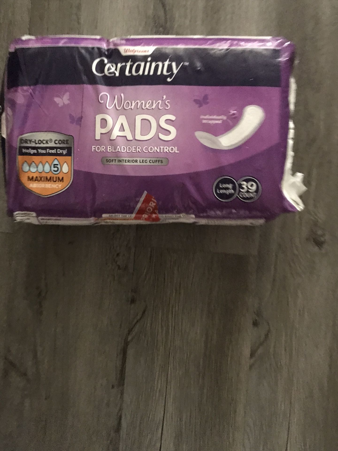 Walgreens Certainty Women's Maximum BLADDER CONTROL PADS 39pads