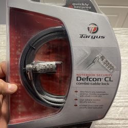 Targus DEFCON T-Lock Resettable Combo Cable Lock for Laptop Computer and Desktop Security (PA410U)