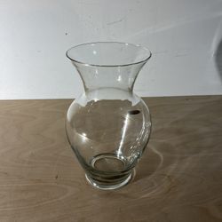 Glass Flower Vase, 11”h