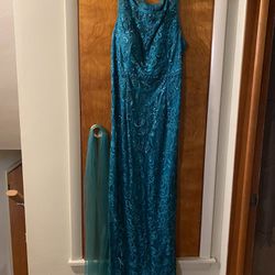 Long Teal Dress    BRK Bridal in NY  Size 16