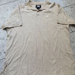 Helly Hansen Mens Beige Tan Waffle Knit Polo Shirt XXL