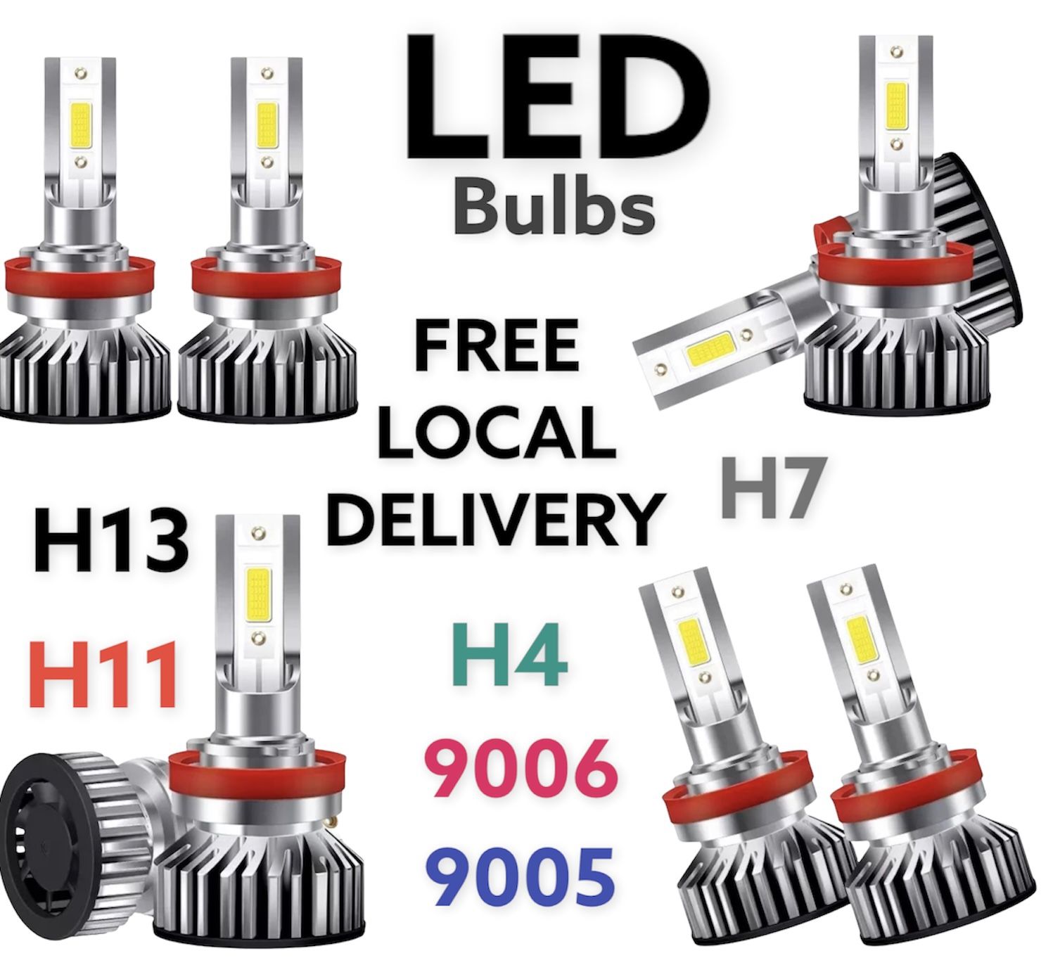 LED Bulbs H13 Super Bright H4 9006 White H7 9005  H4 H11