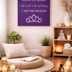 I Am The Wealth Canvas | Luxury Mindset Wall Art | Self-Worth Affirmation Decor | House of Gemzz