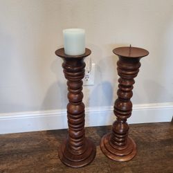 VINTAGE CANDLE STICK HOLDERS ( Margaret Studios. Murphy N. Carolina )  21" TALL