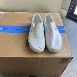 White Checkered Vans