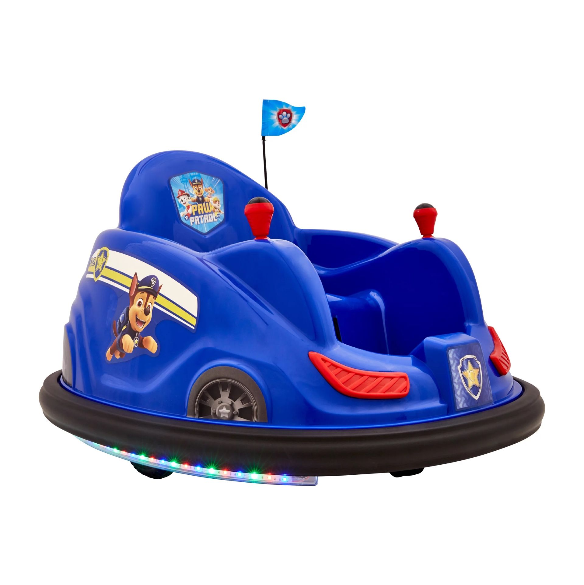PAW Patrol 6 Volt Powered Bumper Car with LED Lights by Flybar; Battery and Charger Included (2021 Edition) Blue -
