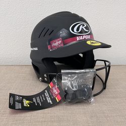 RawlingsVapor Softball Batter’s Helmet With Face Guard