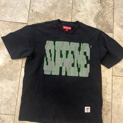 Supreme Shirt Men's Black Digi Short Sleeve Embroidered Logo FW23 Size Small 