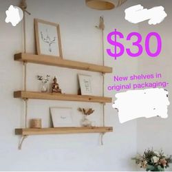 Wood Shelves With Rope