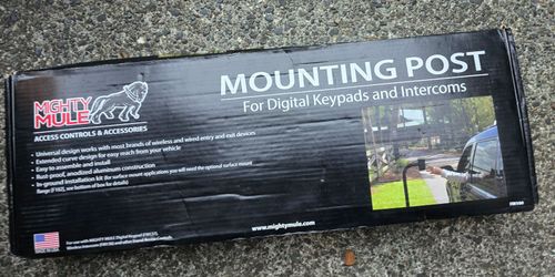 Mighty mule keypad mounting post
