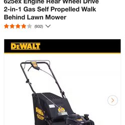 Dewalt 150cc Gas Self Propelled Lawn Mower