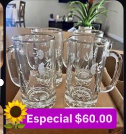 Cerveceros set De 4 Especial $60.00 Prepara Micheladas Aguas Minerales Refrescos Jugos  Cristal Heritage Grueso Princess House Ventas Finales