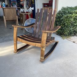 Wine Barrel Rocking Adirondack Chair