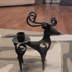 Brown Metal Reindeer Candle Holder