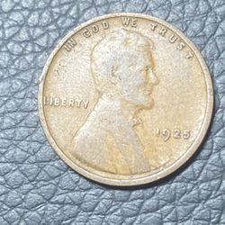 1925 Lincoln Wheat Cent Penny Coin 