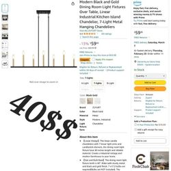 Modern Black And Gold Chandelier Light Fixture 