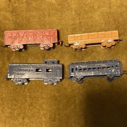 Pre -1924 Tootsie Toy Diecast Railroad Car Lot Of 4