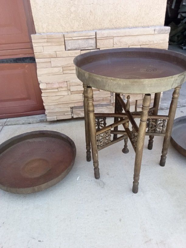 Antique Moroccan Folding Tray Table 20"