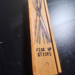 Classic "Pick Up Sticks" Game & Wooden Whistle